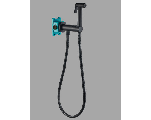 Гигиенический душ с прогрессивным смесителем скрытого монтажа AGATA AL-877-05 чёрный